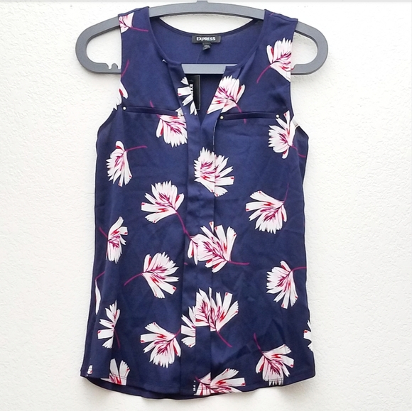 Express Tops - NWT Express Blue Sleeveless Blouse
